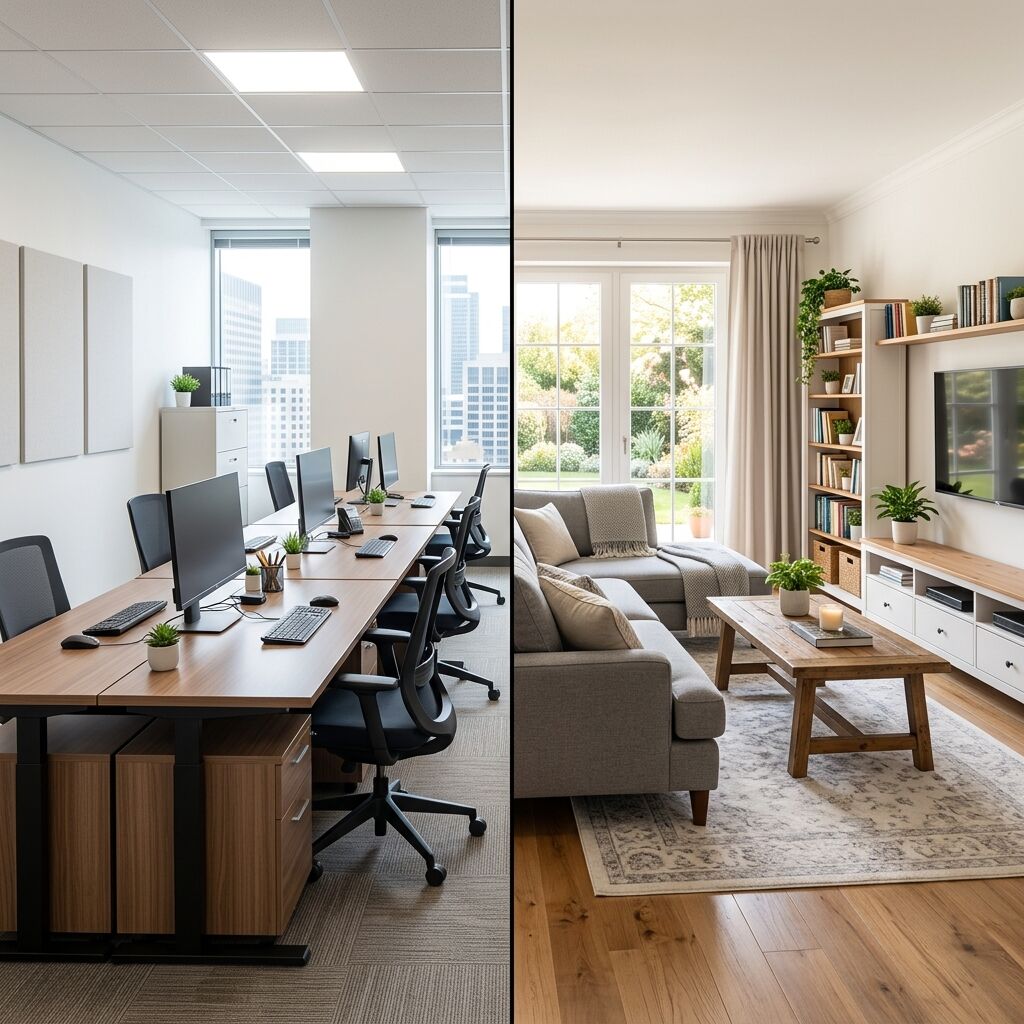 Comparison of commercial office cleaning and residential home cleaning in Effingham County, IL