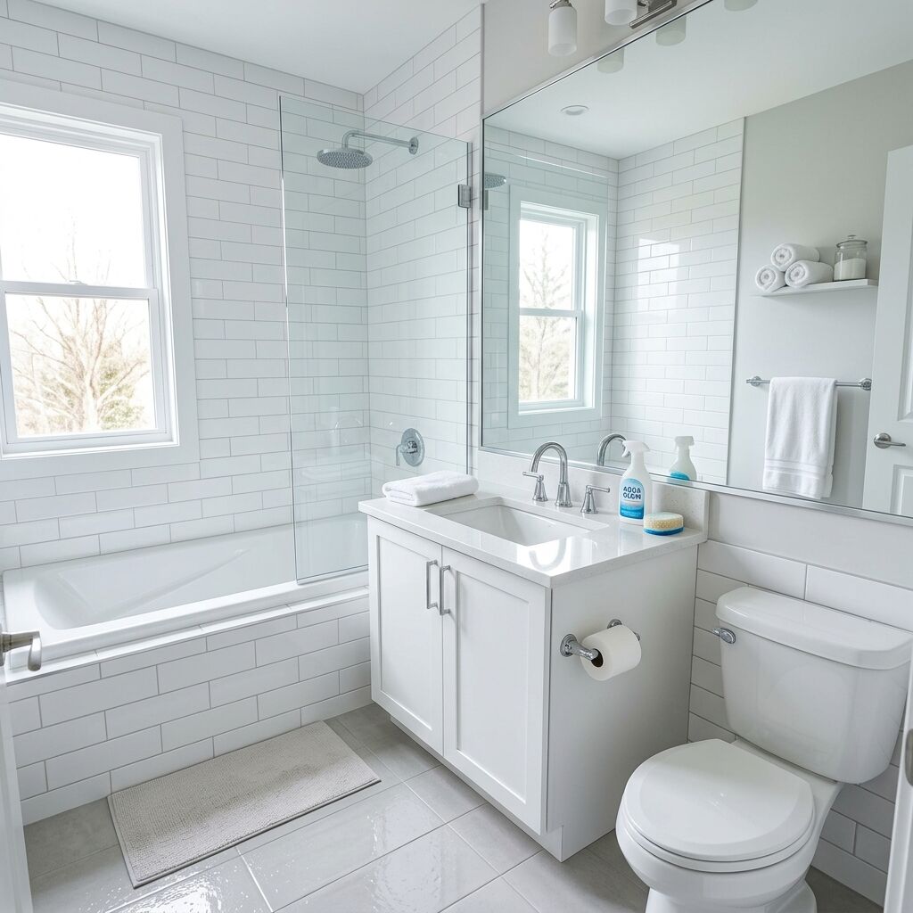 Sparkling clean bathroom after deep cleaning service in Effingham County, IL
